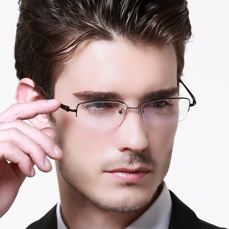 2015 New Fashion Men Titanium Eyeglasses Frames Men Brand Business Titanium Eyeglasses Half